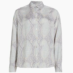 Splendid White and Gray Long Sleeve Dress Shirt